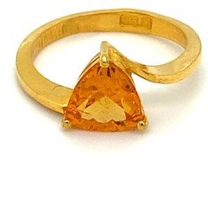 Mandarin Spessartine 1.75ct Solid 22K Gold Ring